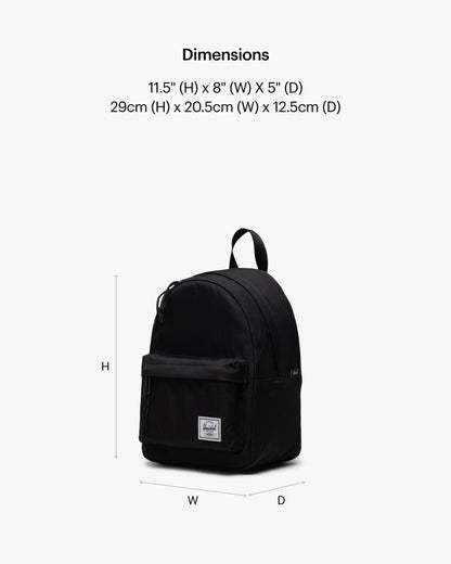 Herschel Classic Backpack, Black,Mod Mini - 6.5L
