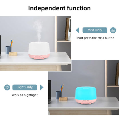 Oil Diffuser Humidifier 300ML,Electric Ultrasonic Air Aroma Diffusers Vaporizer,Scent Mist Defuser with Remote,Auto-Off,7led Color Changing Light for Large Bed Room,Home,Office