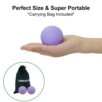 Hard Lacrosse Ball Massage Ball Therapy. Firm Trigger Point Massager Tool for Deep Tissue Yoga Physiotherapy Myofascial Release Muscle Relax Plantar Fasciitis Pain Relief (2 Pack) (Purple)