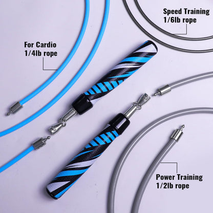 HEREROPE Weighted Jump Rope for Men Women Interchangeable 1/6lb 1/4lb 1/2lb Heavy Jump Rope- Adjustable Length, Tangle Free, Smooth Ball Bearing, Anti-slip Grip, Skipping Rope for Weight Loss