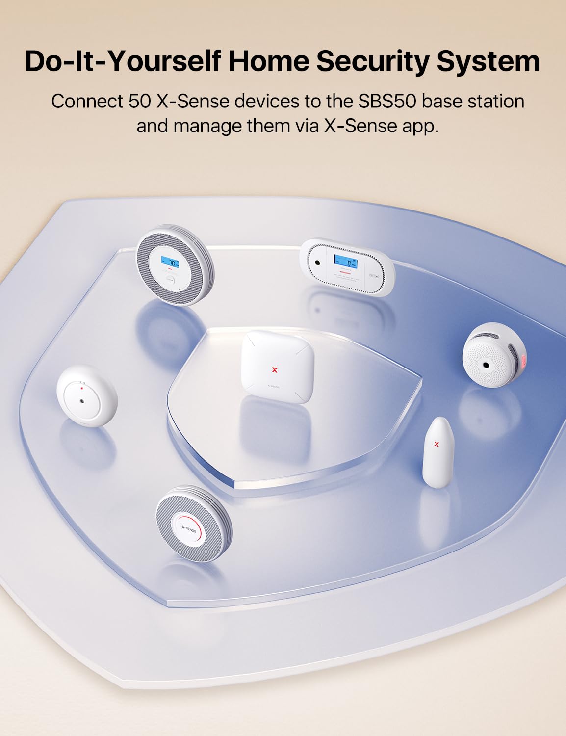X-Sense Smart Home Security System, Wireless Security System 5-Piece Set, Supports Mobile App Alerts, Compatible with Alexa, Includes 1 Base Station, 2 Door Sensors, 1 Motion Sensor, 1 Keypad, AS05