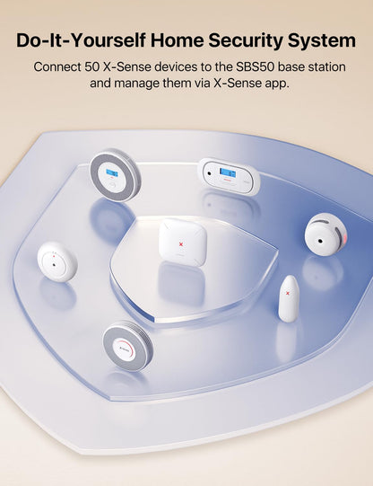 X-Sense Smart Home Security System, Wireless Security System 5-Piece Set, Supports Mobile App Alerts, Compatible with Alexa, Includes 1 Base Station, 2 Door Sensors, 1 Motion Sensor, 1 Keypad, AS05