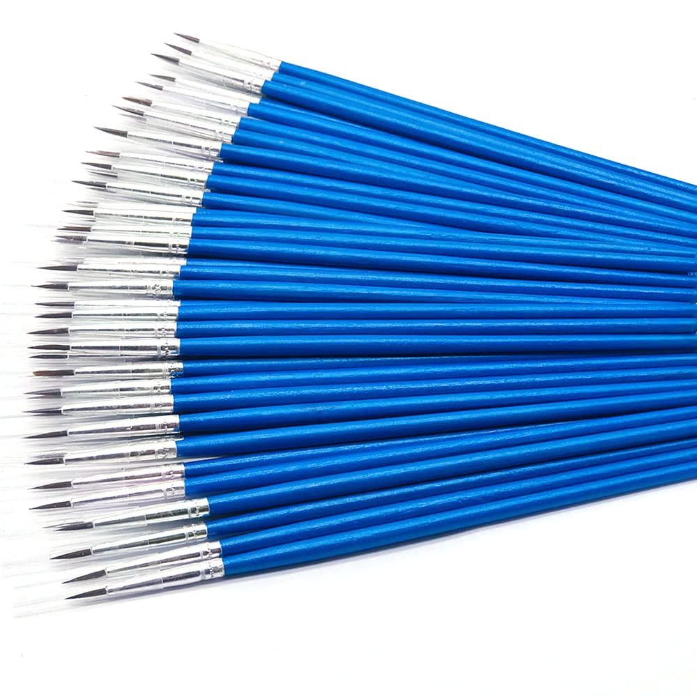 60 Pack Pointed Round Painting Brush,Hand Made Thread Drawing Brush,Detail,Nail Brushes for Detail and Miniature Drawing,Painting,Coloring by Acrylic, Oil and Watercolor (M(#00))