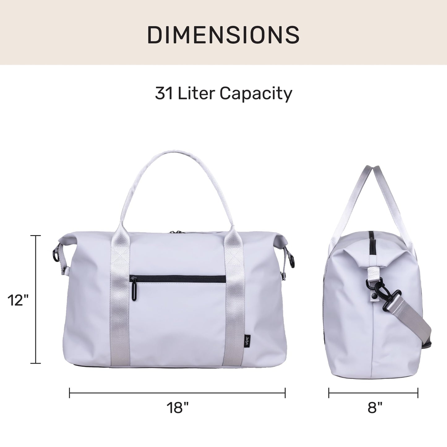 Jadyn Lola Travel Bag, Weekender/Overnight Duffel, Gym Tote Bag for Women, Men (Harbor Mist)