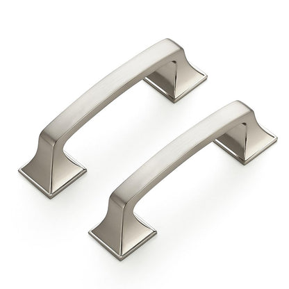 Ravinte 30 Pack Solid 3" Square Foot Arch Pulls Kitchen Cabinet Handles Brushed Nickel Pulls Silver Dresser Kitchen Cupboard Hardware Handles for Cabinets Cupboard Drawers