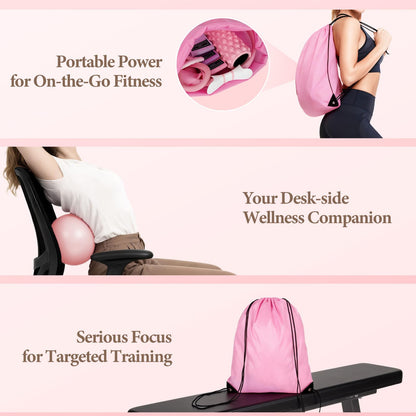 LZCDUDU Pink Pilates Ring Kit with 14 inch Magic Circle & Foam Roller, Ergonomic Home Workout Equipment Set, Full Essentials for Women Beginners - Includes Exercise Guide & Storage Bag