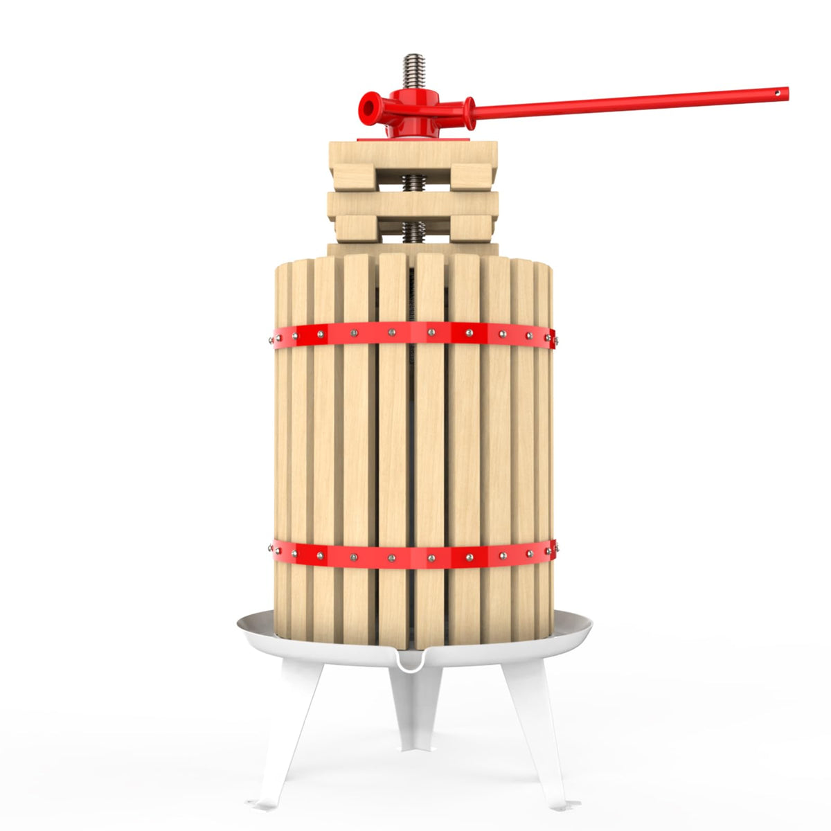 EJWOX 4.75 Gallon Fruit and Wine Press, Manual Cider Juice Maker with Solid Beech Wood Basket & Heavy-Duty Stand for Apples, Grapes, Berries