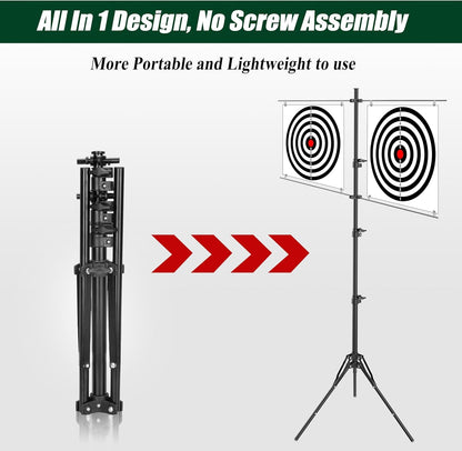 Ideagle Adjustable Target Stand for Shooting Range with 10pcs Paper Targets,Paper Target Stand for BB Gun, Airsoft and Shooting Practice