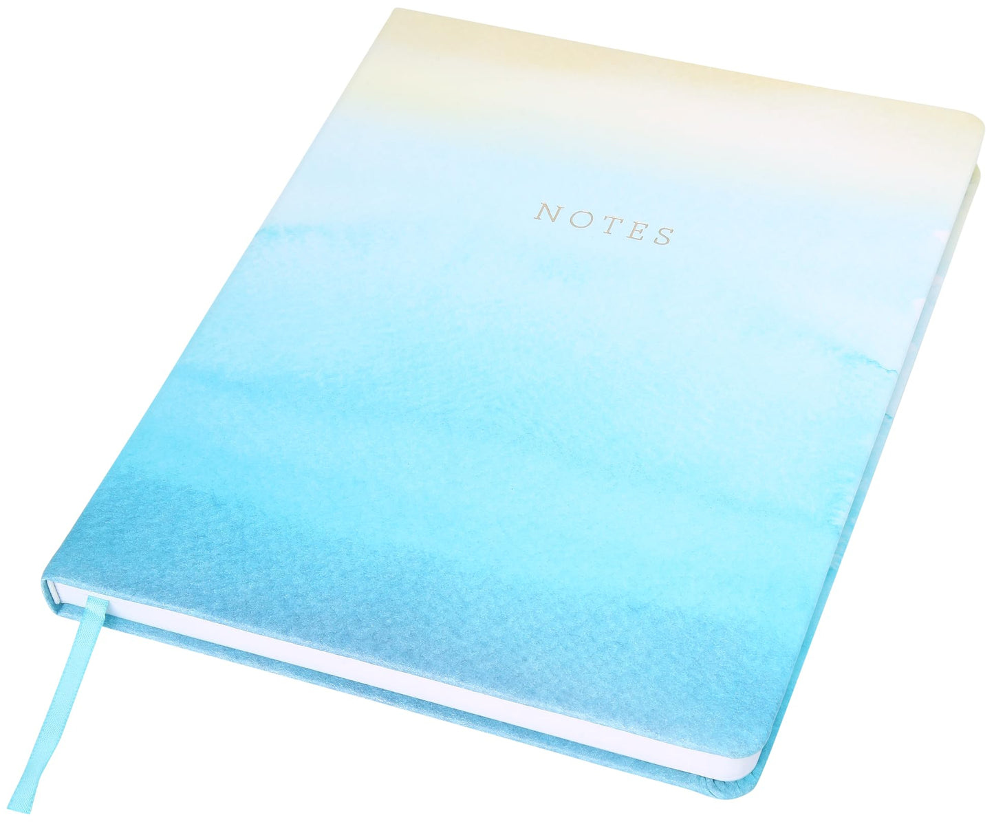 WORLD TRAVELER Large Lined Journal Notebook - Lay-Flat Hardcover Notebook with 2 Ribbon Bookmarks Hardbound Writing Journal 256 Ruled White & Ivory Pages 8x10 Inches, Abstract Ombre