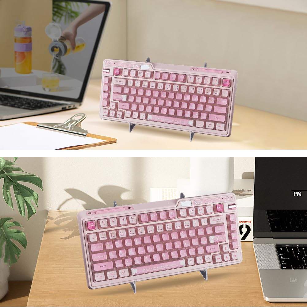 CRASPIRE Acrylic Keyboard Display Stand 2-Tier Portable Keyboard Display Shelf Transparent Display Keyboard Holder Removable Keyboard Storage Holder for Home Office Study