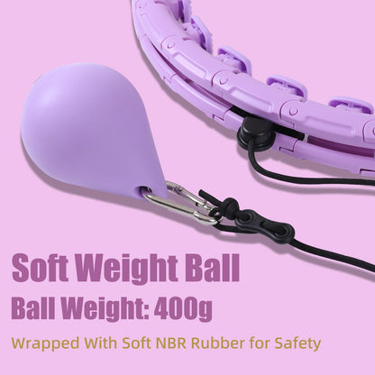 OurStarry 32 Knots Weighted Workout Hoop Plus Size, Smart Waist Exercise Hoop for Adults Weight Loss (32Links Purple)