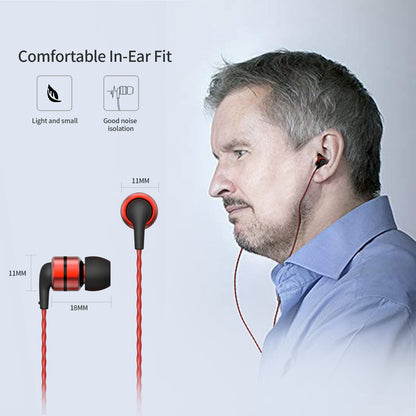 SoundMAGIC E80 Wired Earbuds No Microphone HiFi Stereo Audiophile Earphones Noise Isolating in Ear Headphones Comfortable Fit Super Bass Black Red