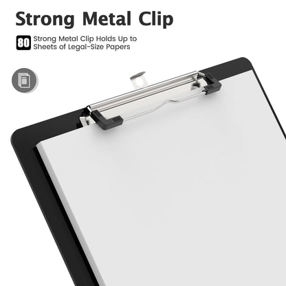 Macroclo Legal Size Clipboard, Black 8.5 x 14 Clip Boards for Lawers, Low Profile Clip, Writing Board, Size 9 x 15 in, Office & School Supply