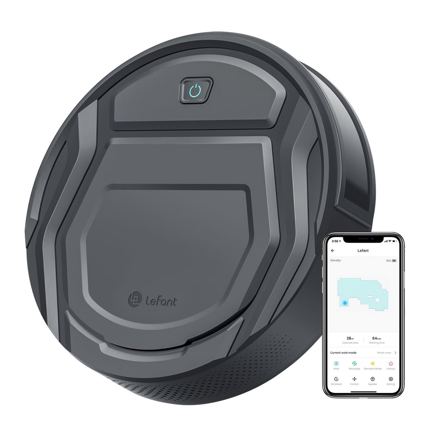 Lefant Robot Vacuums, 2200Pa Suction, 120 Min Runtime, WiFi/App/Alexa Control, Anti-Collision/Drop Sensor, Self-Charging Robotic Vacuum Cleaner, Slim, Q
