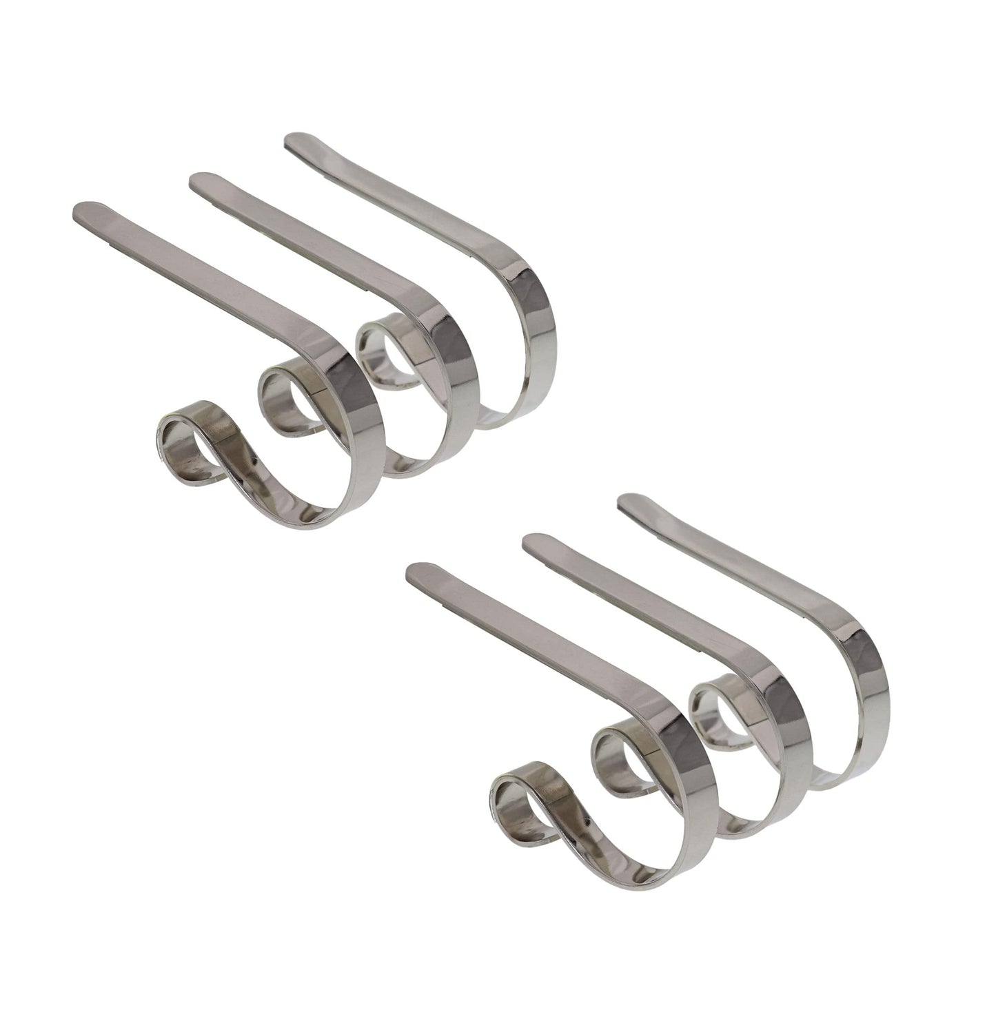 Haute Decor The Original MantleClip Stocking Holder - 6 Pack (Silver) - Safe and Secure - Adjusts to Fit Mantels Up to 3 Inches Thick