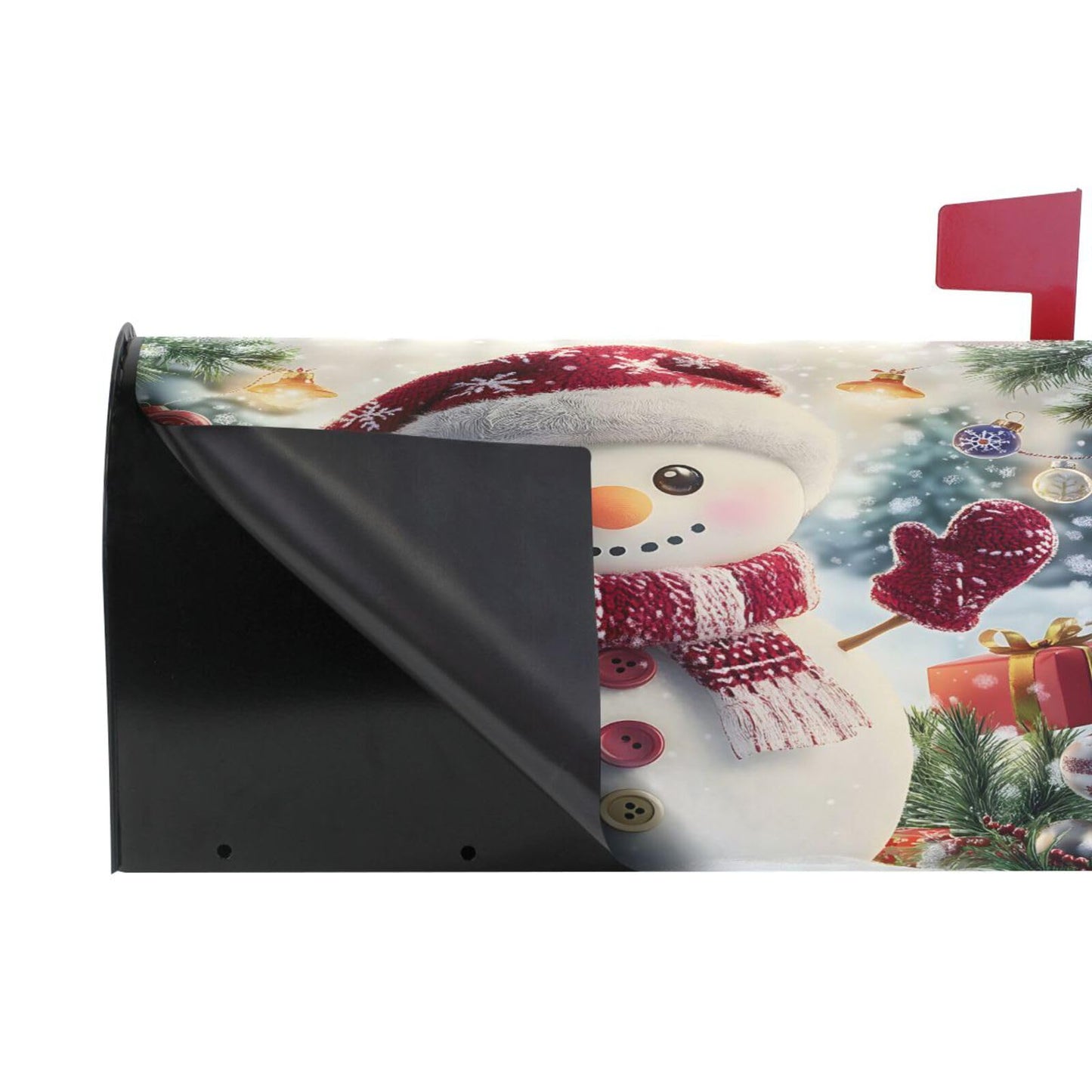 ALAZA Christmas Cute Snowman Winter Snowflakes Magnetic Mailbox Cover MailWraps Garden Yard Home Decor for Outside Standard Size-18"x 20.8"