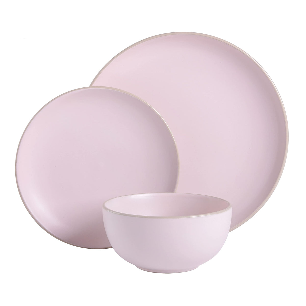 Gibson Home Queenslane 16 Piece Double Bowl Plates and Bowls Dinnerware Sets - Matte Blue
