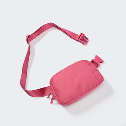 Pander Two Way Zipper Fanny Pack Nylon Everywhere Belt Bag for Women, Water Repellent Waist Packs, Crossbody Bags with Adjustable Strap (Black).