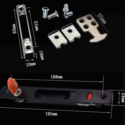 LINSHI Sliding Door Lock 2Pack Diecast Keyed Patio Sliding Door Handle Set for 1 in. to 1-1/8 in. Thick Sliding Glass Doors, Flush Mount, Keyed(Black)