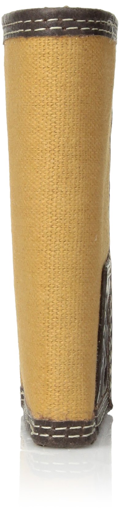 Timberland PRO Men's Canvas Leather RFID Trifold Wallet with Zippered Pocket, Khaki, One Size