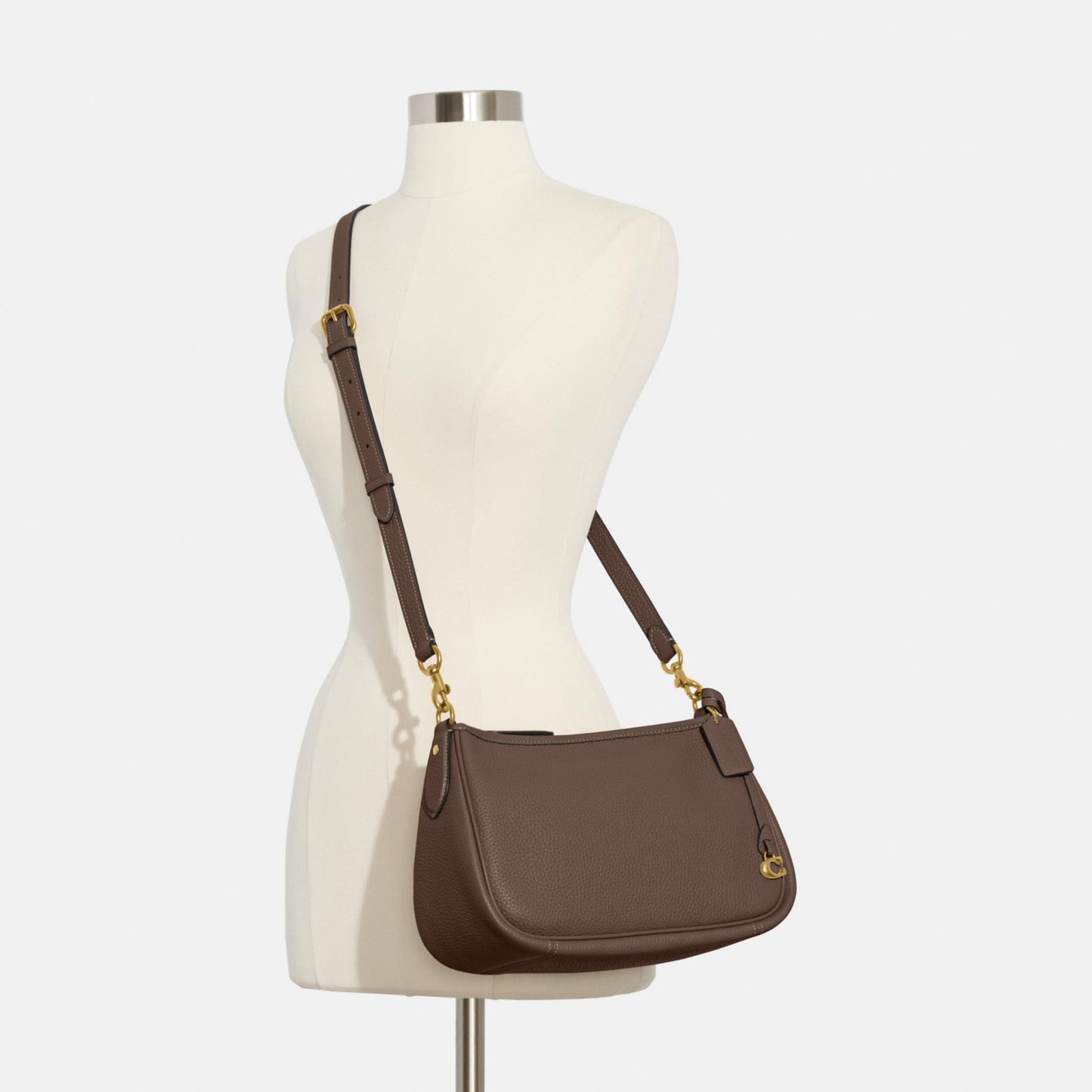 COACH Soft Pebble Leather Cary Crossbody Dark Stone One Size