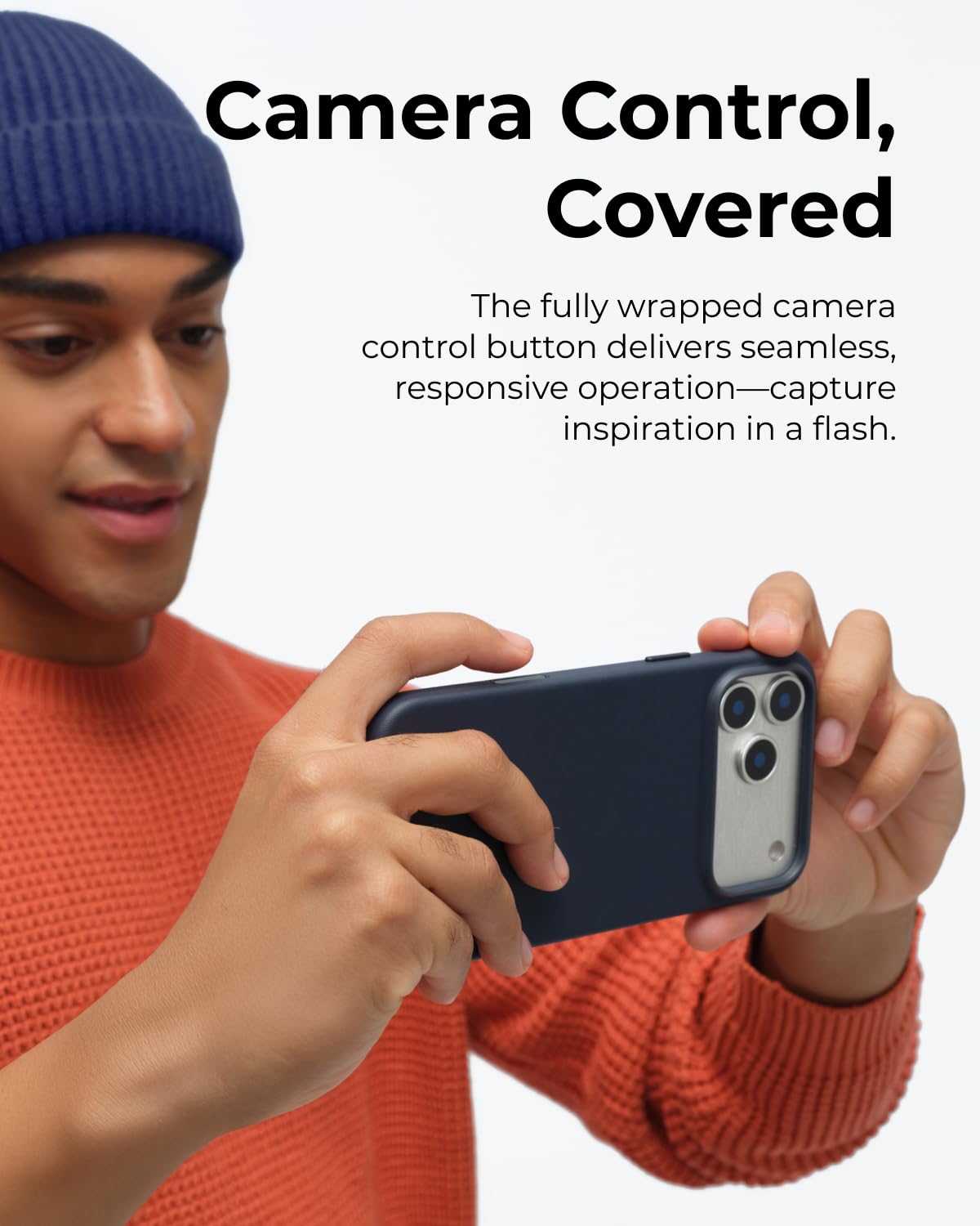 MOFT for iPhone 17 Pro Max Case- MOVAS Snap Case, MagSafe Compatible, Soft-Touch Vegan Leather, Classic Minimalist Design, Lightweight, Stain-Resistant & Camera Protection, Navy Blue