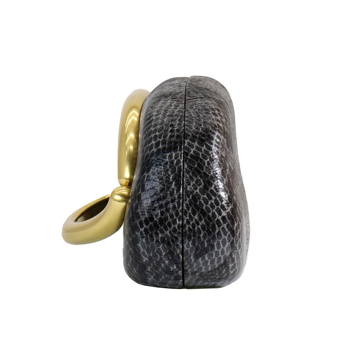 DEBIMY Women Snakeskin PU Leather Clutch Metal Handle Evening Bag Trendy Vegan Leather Handbag Chain Shoulder Purse for Causal, Black