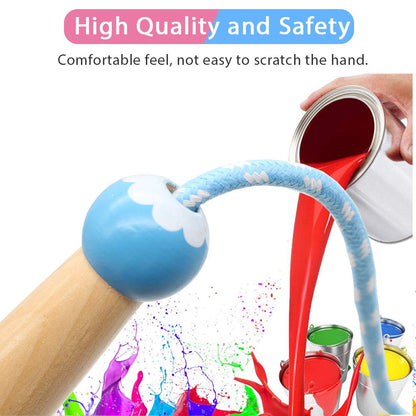 Jump Rope Kids, 7ft Adjustable Cotton Skipping Rope with Wooden Handle for Boys and Girls Fitness Outdoor Exercise
