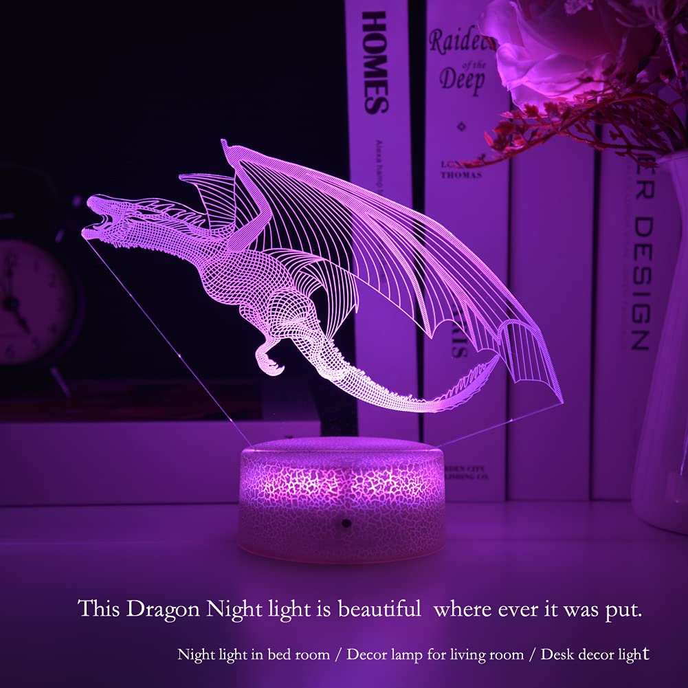 HYODREAM Dragon LED Lighting Kids Night Light,16 Colors with Remote Control Dragon Toy for Kids as a Birthday Gifts Christmas Gift for Boys and Girls
