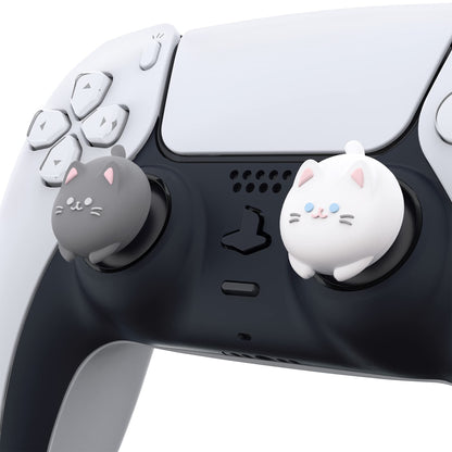 PlayVital Cute Thumb Grip Caps for ps5/4 Controller, Silicone Analog Stick Cover for Xbox Series X/S, Thumbstick Caps for Switch Pro Controller - Cutie Kitty