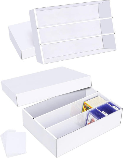 Trading Card Storage Box - 2400 Count Cardboard Organizer with Dividers | Perfect for MTG, TCG, Sports