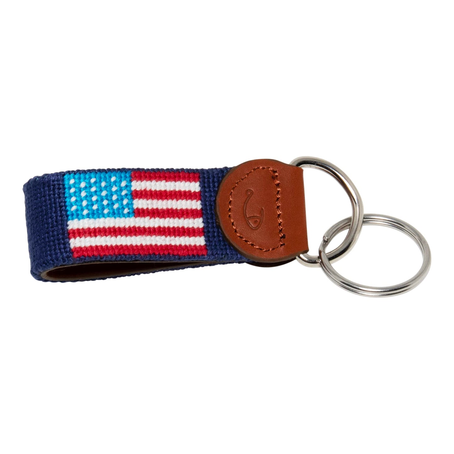 Huck Venture American Flag Needlepoint Key Fob & Keychain (American Flag)