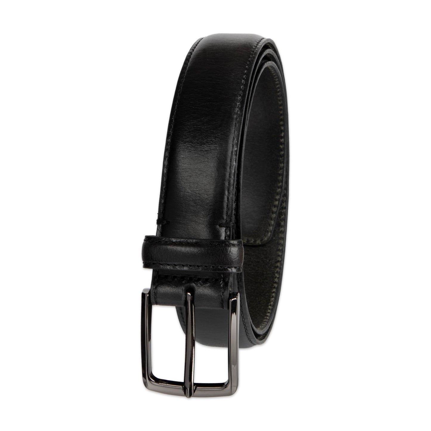 Haggar Men's Leather Dress Belt, Black, Medium