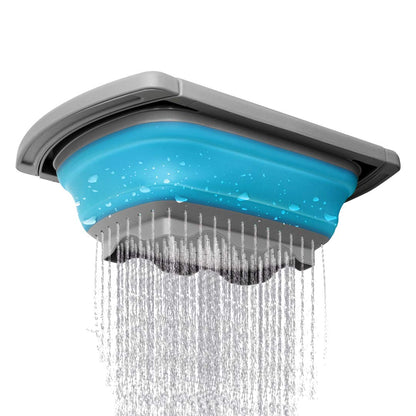 Qimh Colander collapsible, Colander Strainer Over The Sink Vegetable Fruit Strainer Basket (6 Quart) with Extendable Handles, New Kitchen Essentials