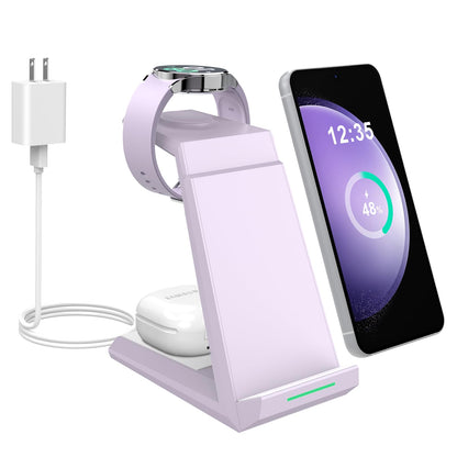 Wireless Charger for Samsung - NANAMI 3 in 1 Charging Station for Multiple Devices, Fast Charger Stand for Galaxy S25 S24 S23 Ultra S22 S21 Z Flip Fold 4,Galaxy Watch 6/5/5 Pro/4/3, Galaxy Buds 2 Pro