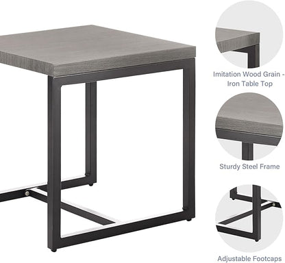 3 Piece Wicker Patio Furniture Set,Patio Bistro Set with 2 Rattan Armrest Chairs and 1 Side Table,Sturdy Frame,All-Weather PE Wicker,Wide Armrest,Deep Seating and Thick Cushions(Mixed Grey/Grey)