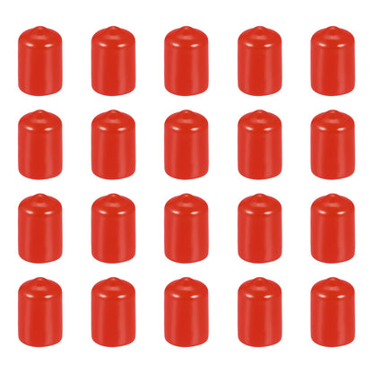 DMiotech 20 Pack 1/2"(12mm) ID Red Screw Thread Protectors Rubber End Caps Bolt Covers for Screw Bolt Furniture Pipe