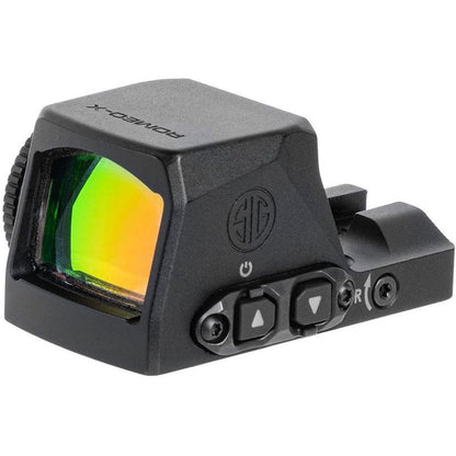 SIG SAUER Romeo-X PRO Pistol-Mounted Reflex Sight | Rugged Durable Aluminum Lightweight Waterproof MOTAC Open Sight with 15 Illumination Settings, Black, 2 MOA / 32 MOA Red Circle Dot