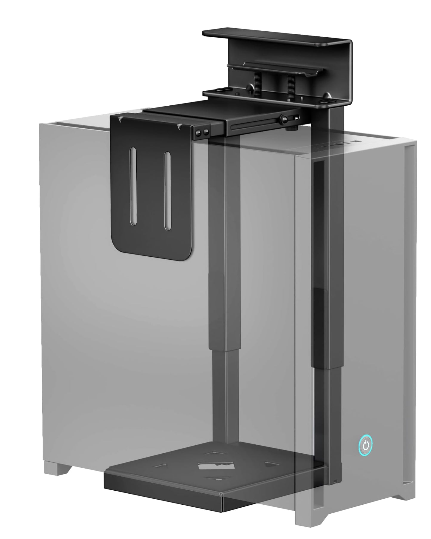 monTEK 66 LBS Heavy-Duty Under Desk PC Mount, Adjustable No-Drill PC Mount with Protective Pads,16.1"-25.6" H, Ideal for Office Home Classroom, Black