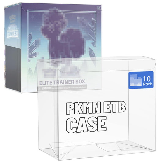 10 Pack Clear PKMN ETB Protector Case, PKMN Elite Trainer Box Protector, PET Plastic Display Box Protector for Collectors Gifts Elite Trainer Boxes - 0.5mm Thick (Pack of 10)