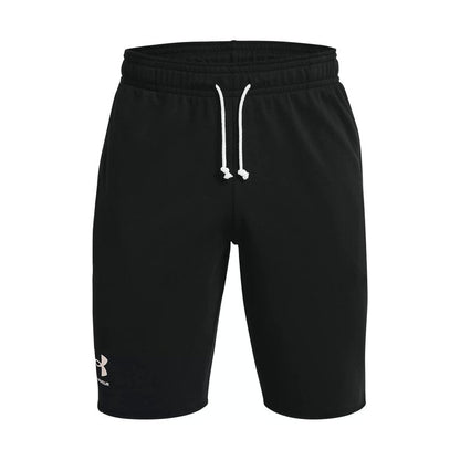 Under Armour Mens Rival Terry Shorts , Black (001)/Onyx White , Small