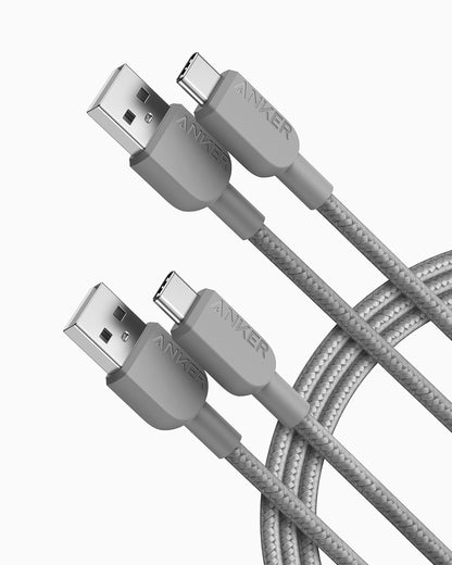 Anker USB A to USB C Cable, Charger Cord (2 Pack, 3FT), for iPhone 17 Series,Samsung Galaxy Note 10/S10+ S10, LG V30 (Black)