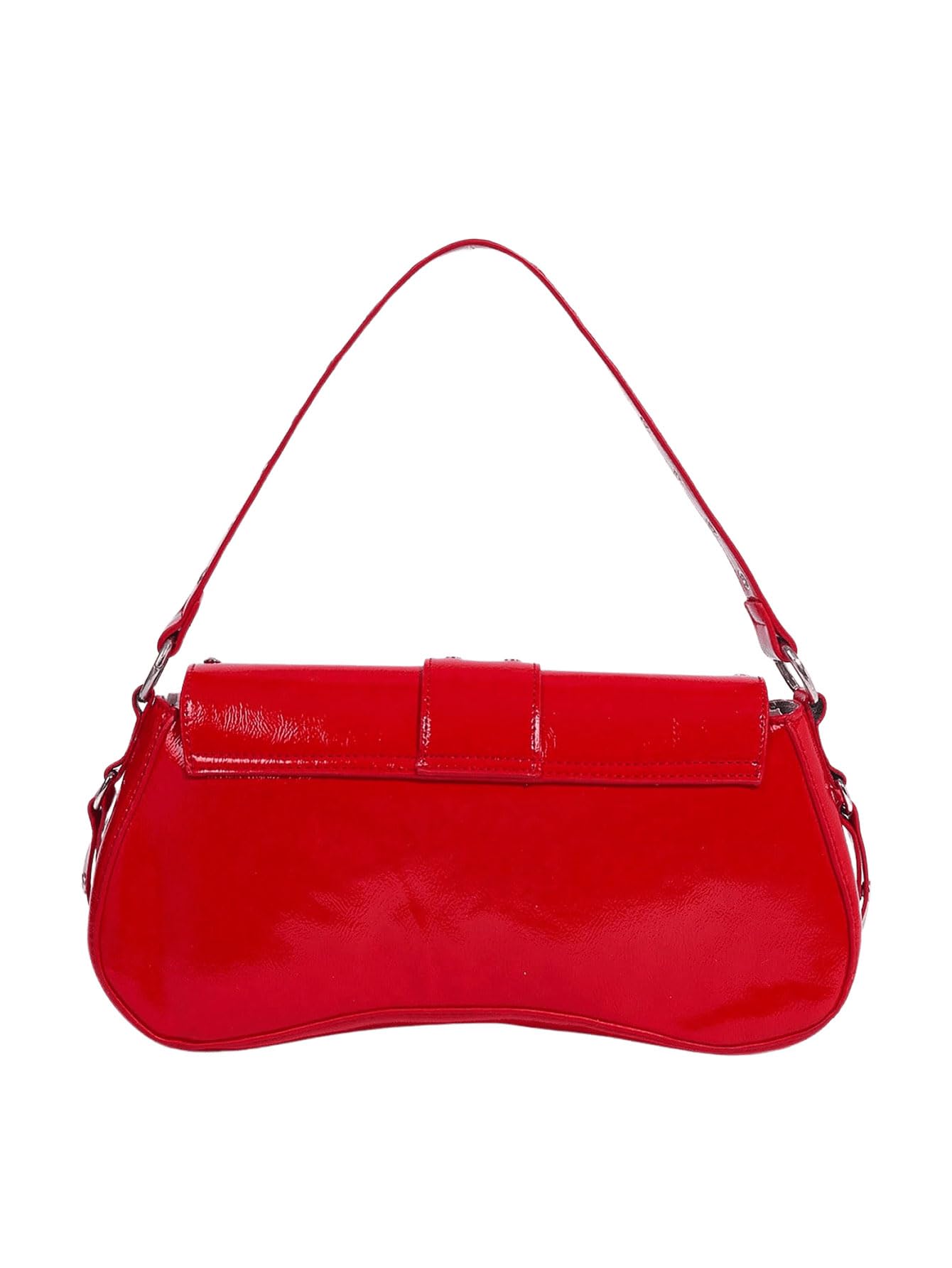 Verdusa Women's Y2K Purse Cute Trendy Handbag Leather Goth Punk Shoulder Bag Studded Crossbody Mini Purse Red One Size