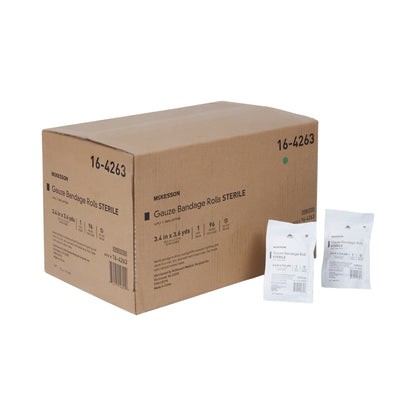McKesson Sterile Gauze Roll Bandages, 3.4 in x 3.6 yd