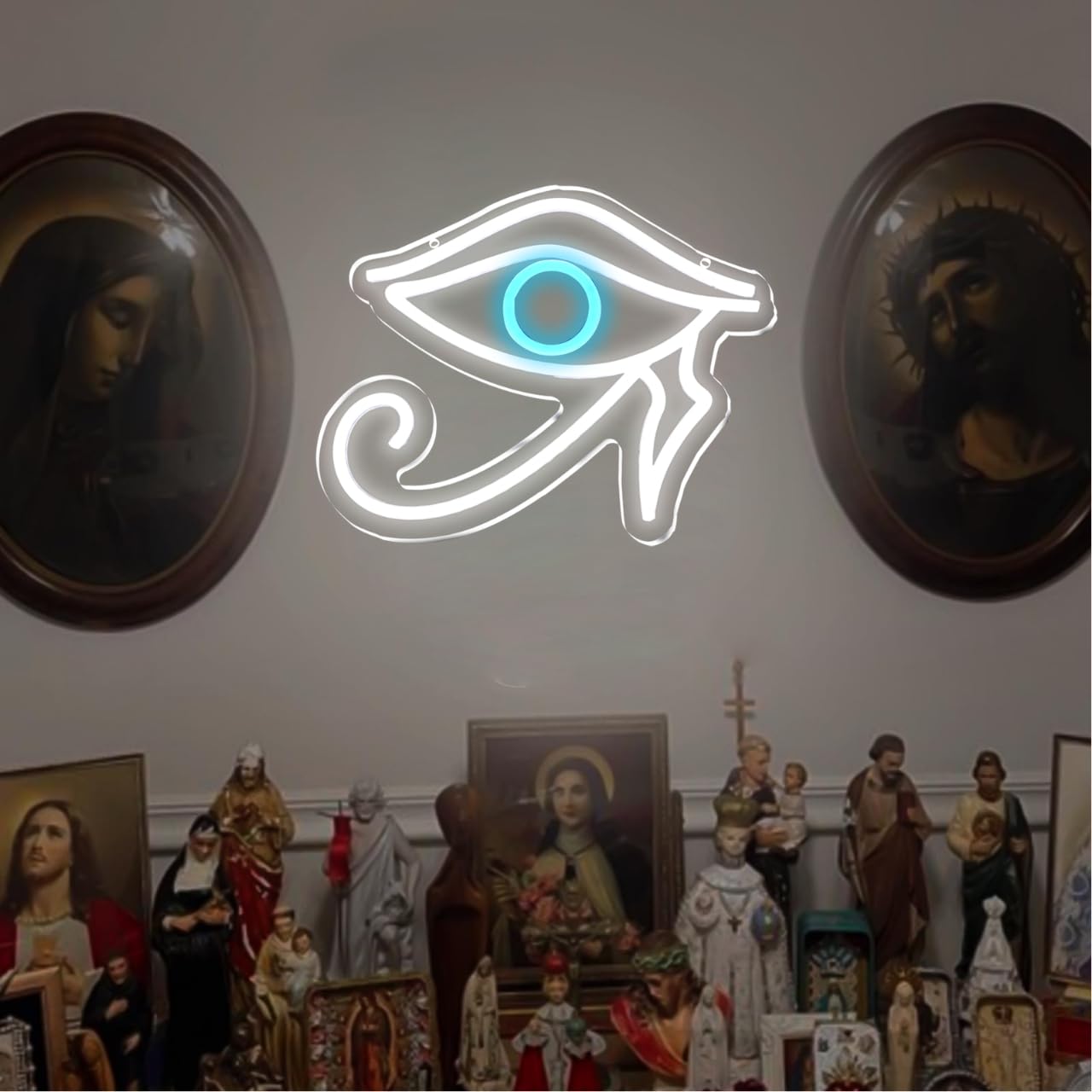 MOERBENCHI Eyes Neon of Horus Sign Evil Eye Neon Sign for Wall Decor, USB Dimmable LED Light for Game Room Bedroom Man Cave Bar Birthday Party Decoration Christmas Gifts(11 * 9inch)