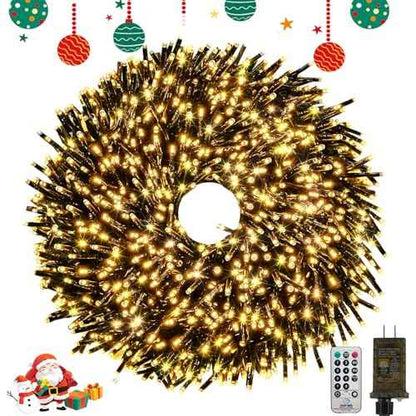 75FT 1500 LED Christmas Cluster Lights, Firecracker String Lights with Remote & 8 Modes & Timer, Waterproof Fairy Twinkle Light Plug in for Indoor Outdoor Party Garden Xmas Tree Decoration, Warm White