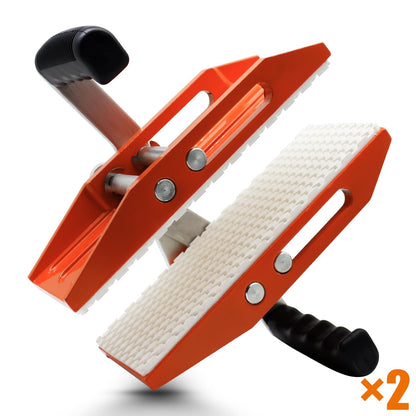 SDRTOP 2 PACK Granite Carrying Clamps with White Rubber-lined, Double Handed Stone Panel Carry Lifter Tools, Heavy Duty lifting clamps for Marble, Glass, Slabs and Plywood