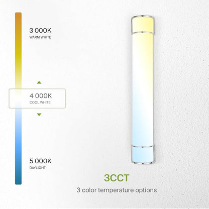 ASD LED 36" Vanity Flush Mount Light Fixture, Linear Bathroom Lighting Bar | 3CCT, Dimmable, Energy Star, ETL Listed | 30W 2650LM 3000-5000K 120V | Long Bath Wall Sconce Over Mirror | Nickel, 2 Pack