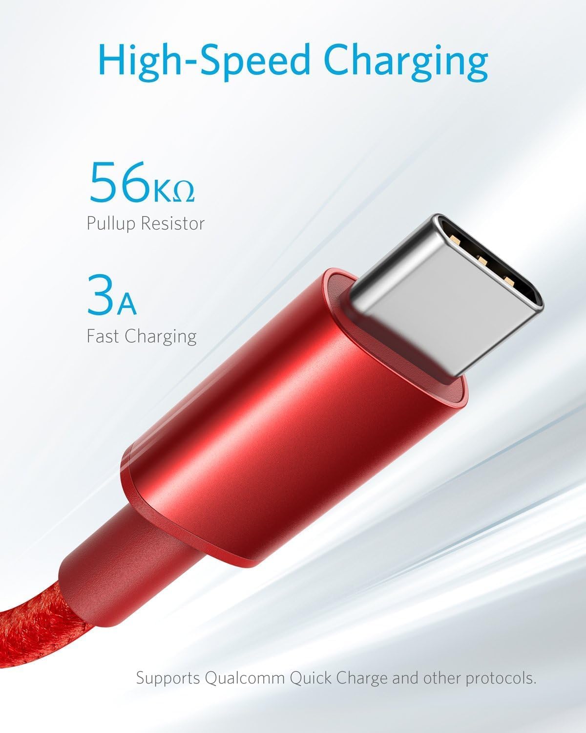 Anker USB A to USB C Cable for iPhone 17 Series, Samsung Galaxy S10 S10+, LG V30 and Beats Fit Pro (2 Pack, 6FT Red)