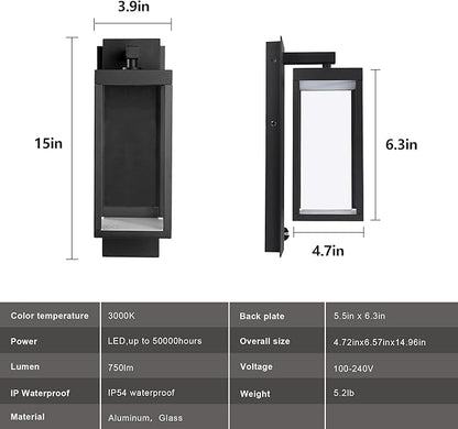 Lustrlach Motion Sensor Outdoor Light Fixtures Wall Mount,Exterior Wall Sconce, Porch Light, Garage Lights, Waterproof Motion Lights for Outside, Garden, Front Door